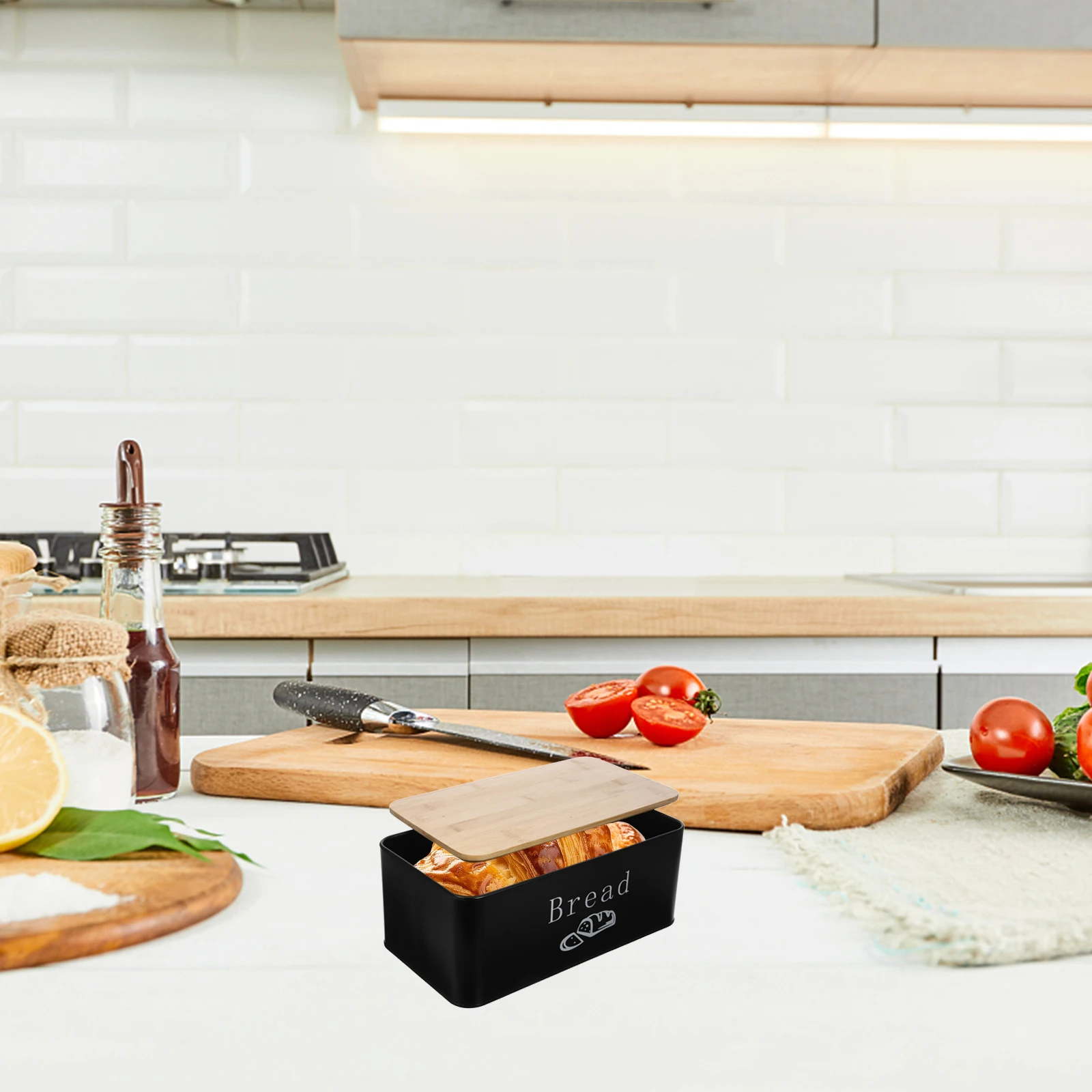 Bread Box Countertop Carbon Steel Desktop Storage Kitchen Bread Container Black Plane Style Food Preservation Can
Bread Box Countertop Carbon Steel Desktop Storage Kitchen Bread Container Black Plane Style Food Preservation Can