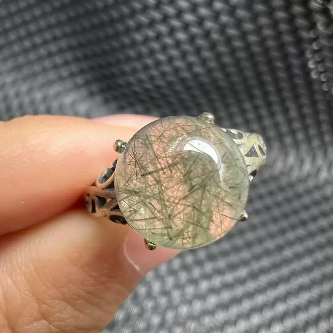 Unit One Piece 925 Silver Inlay Natural Green Rutilated Quartz Crystal Circular Stone Finger-rings for Gift
Unit One Piece 925 Silver Inlay Natural Green Rutilated Quartz Crystal Circular Stone Finger-rings for Gift