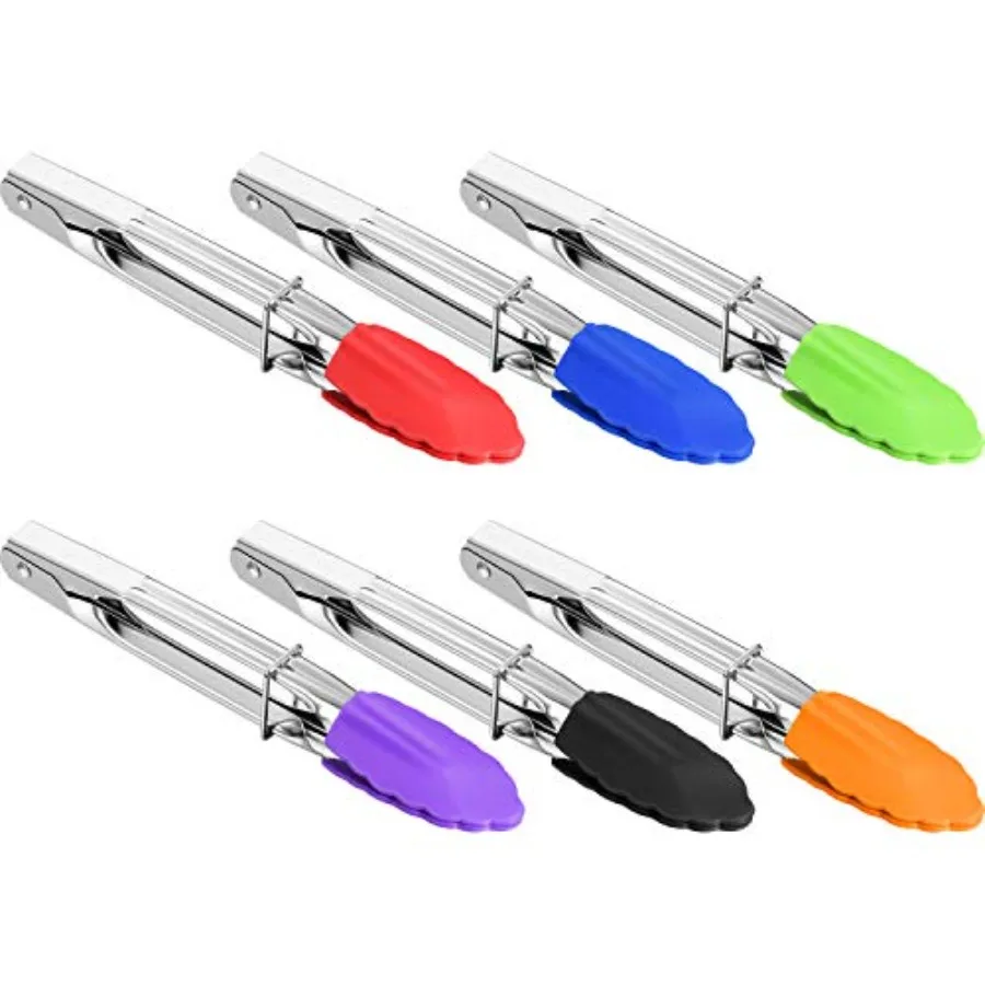 6 Pieces 7 Inch Mini Silicone Tip Tongs en Serving Tongs Small Metal Locking Tongs for Salad Grilling Cooking 6 Colors
6 Pieces 7 Inch Mini Silicone Tip Tongs en Serving Tongs Small Metal Locking Tongs for Salad Grilling Cooking 6 Colors