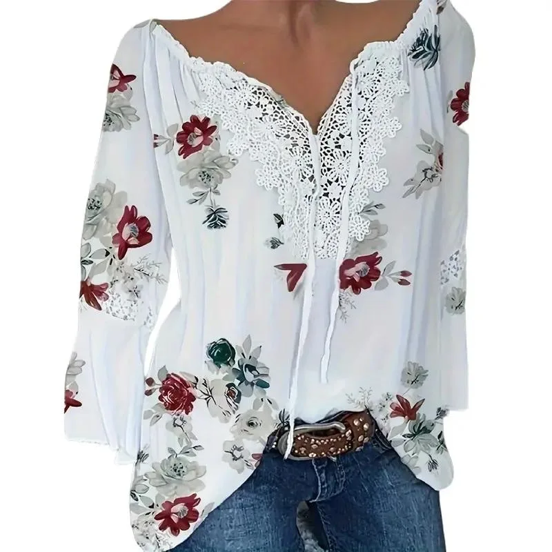 Floral Lace V Neck Blouse Women's Cross-Border Shirt Floral Print Semi-Formal Casual Sleeveless Top for Spring Season
Floral Lace V Neck Blouse Women's Cross-Border Shirt Floral Print Semi-Formal Casual Sleeveless Top for Spring Season
