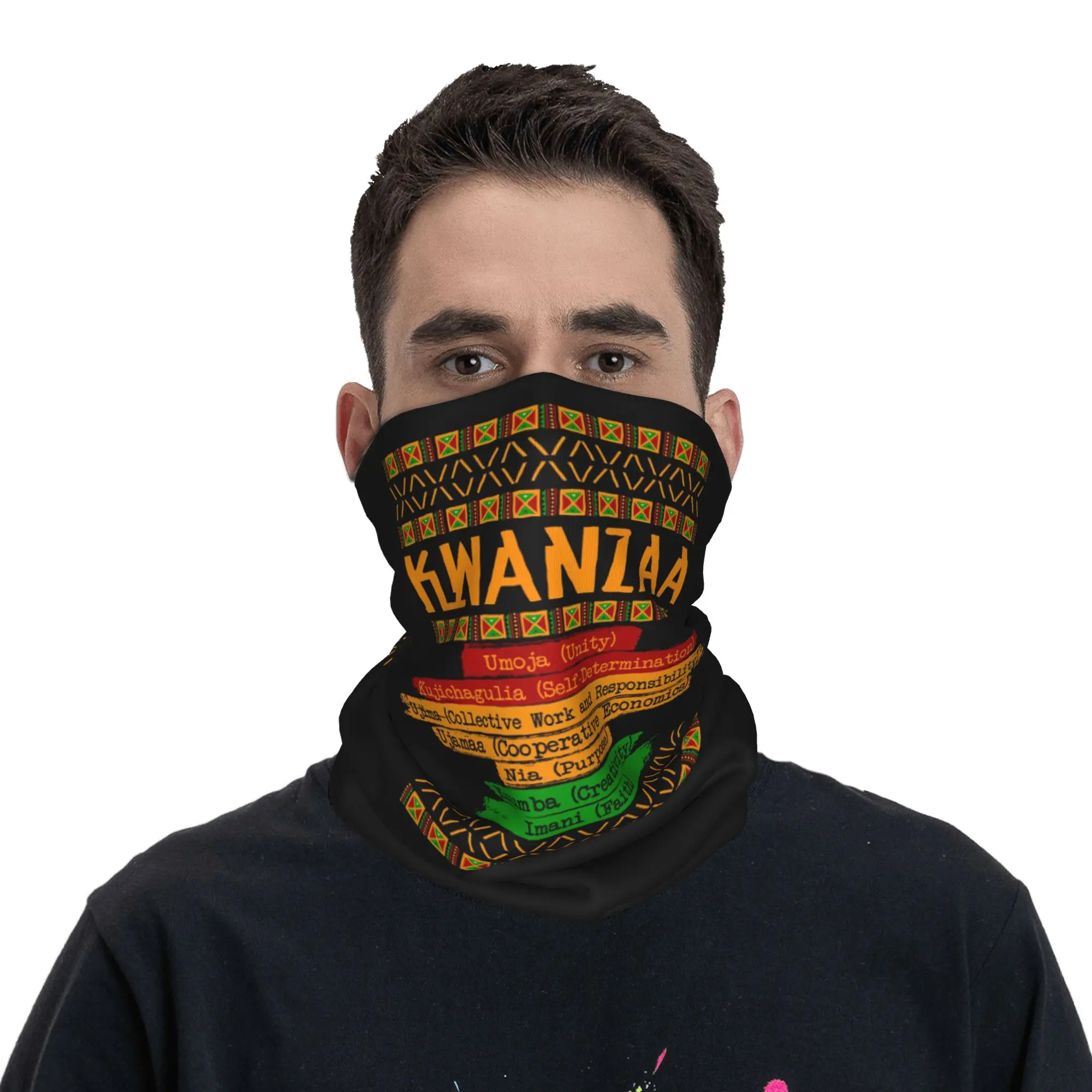 Seven Principles of Celebration Happy Kwanzaa Bandana Neck Gaiter Printed Mask Scarf Headwear Hiking Fishing for Men Women Adult
Seven Principles of Celebration Happy Kwanzaa Bandana Neck Gaiter Printed Mask Scarf Headwear Hiking Fishing for Men Women Adult