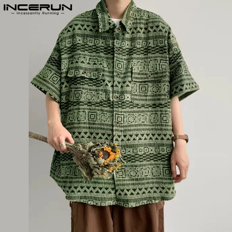 Short Sleeve Tops Summer Fashion Print Men Shirts INCERUN Casual Tops Lapel Streetwear Oversize Men's Clothing Male Tee S-5XL
Short Sleeve Tops Summer Fashion Print Men Shirts INCERUN Casual Tops Lapel Streetwear Oversize Men's Clothing Male Tee S-5XL