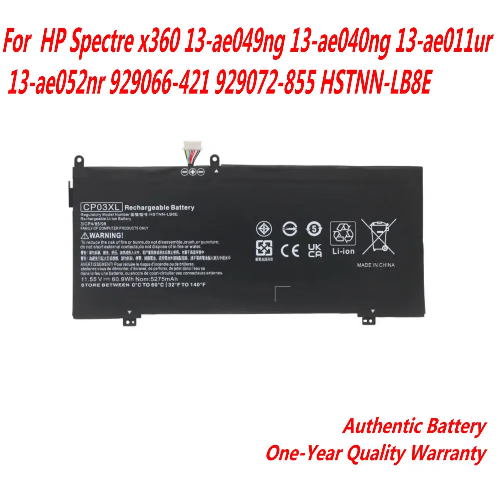 High Quality CP03XL Laptop Battery For HP Spectre x360 13-ae049ng 13-ae040ng 13-ae011ur 13-ae052nr 929072-855 HSTNN-LB8E
High Quality CP03XL Laptop Battery For HP Spectre x360 13-ae049ng 13-ae040ng 13-ae011ur 13-ae052nr 929072-855 HSTNN-LB8E