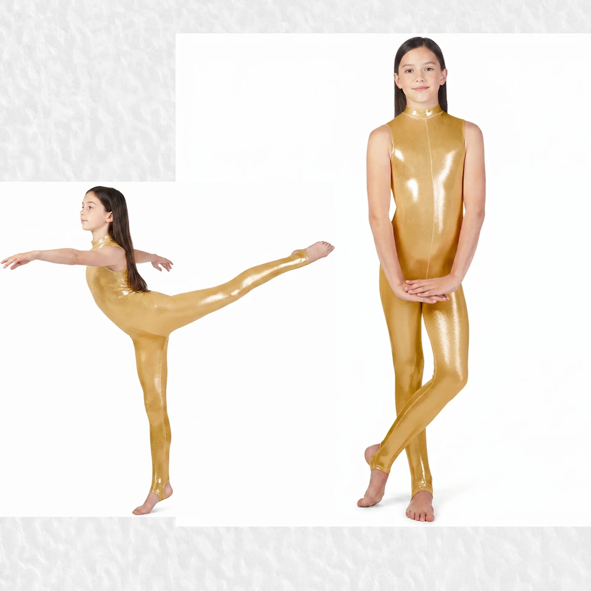 Child Shiny Ballet Tank Unitard Spandex Nylon Metallic Catsuit Sleeveless Dance Wear Clothes One-piece Bodysuit Onstage for Kids
Child Shiny Ballet Tank Unitard Spandex Nylon Metallic Catsuit Sleeveless Dance Wear Clothes One-piece Bodysuit Onstage for Kids