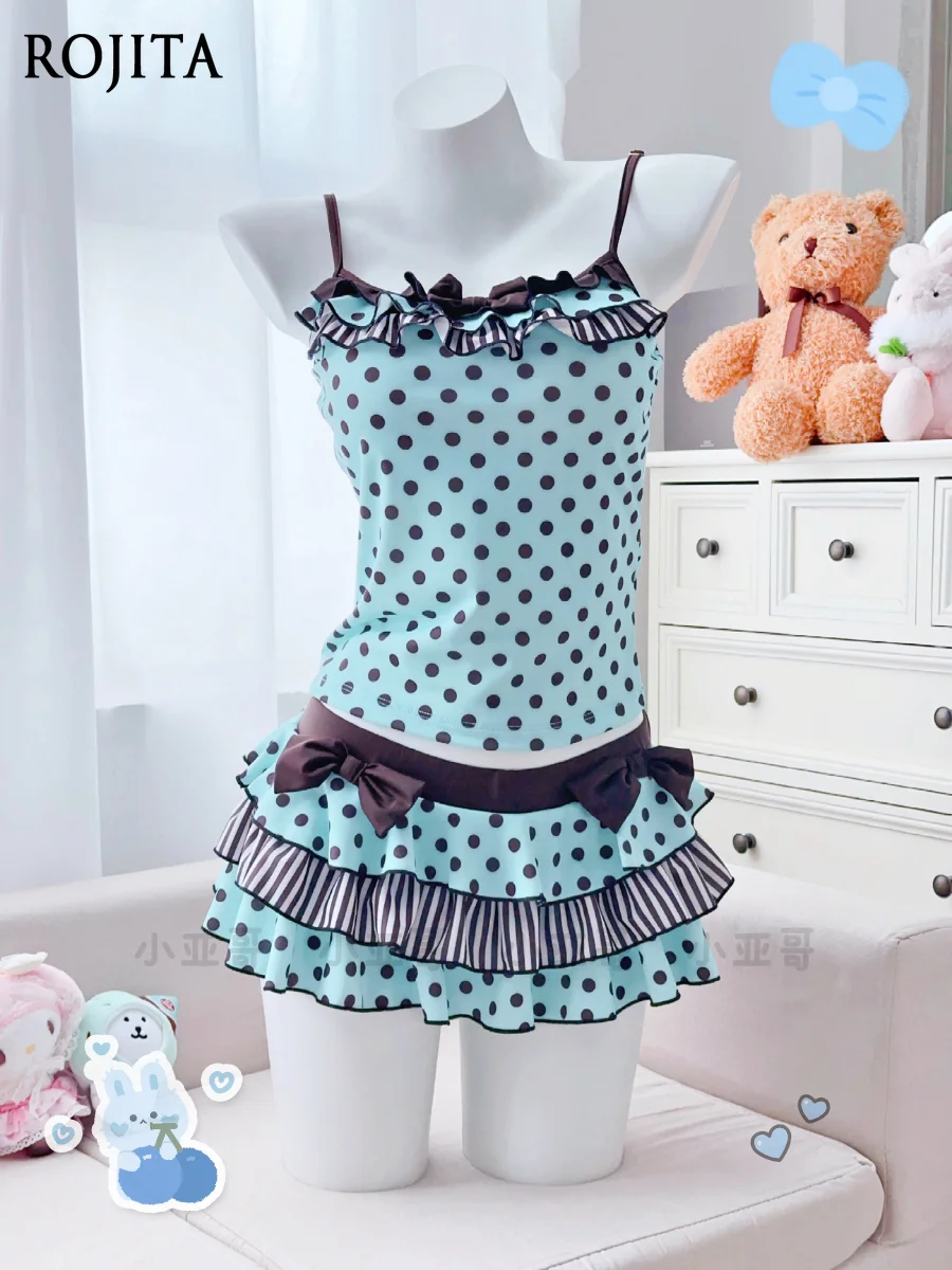 Polka Dot Suspender Cake Skirt Girl Bow Cute Split Swimsuit Two-piece Set Ruffle Stripe Hem Bow Skirted Swimsuit
Polka Dot Suspender Cake Skirt Girl Bow Cute Split Swimsuit Two-piece Set Ruffle Stripe Hem Bow Skirted Swimsuit