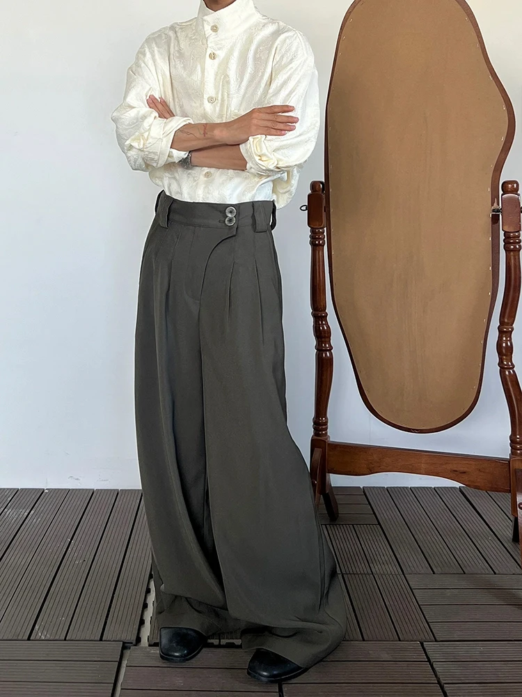 High Waist Wide Leg Pants Two Buttons Deconstructed Pure Color Youth Casual Loose Fit Autumn Season Japanese Style
High Waist Wide Leg Pants Two Buttons Deconstructed Pure Color Youth Casual Loose Fit Autumn Season Japanese Style