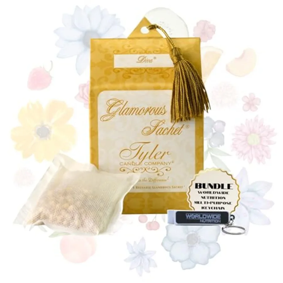 Bundle: Tyler Candle Company Diva Dryer Sheet Sachets - Glamorous Reusable Dryer Sheets - 1 Pack of 4 Sachets Dryer Home or Per
Bundle: Tyler Candle Company Diva Dryer Sheet Sachets - Glamorous Reusable Dryer Sheets - 1 Pack of 4 Sachets Dryer Home or Per