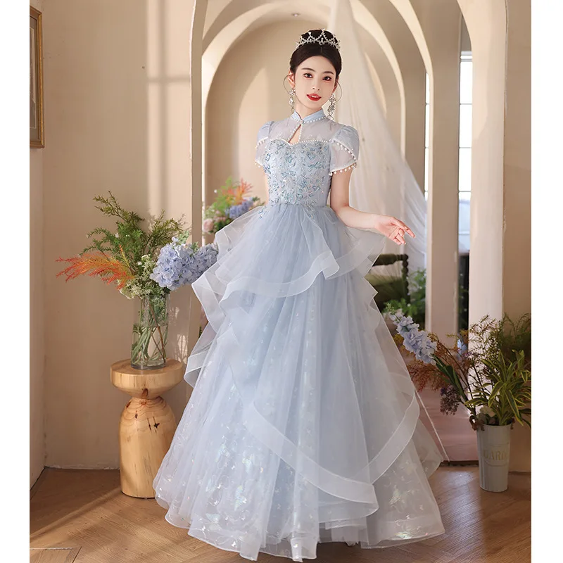 2025 Spring New Women's High Quality Mesh Lace Embroidered Glitter Evening Dress Fashionable Banquet Show Thin Dazzling Dress
2025 Spring New Women's High Quality Mesh Lace Embroidered Glitter Evening Dress Fashionable Banquet Show Thin Dazzling Dress