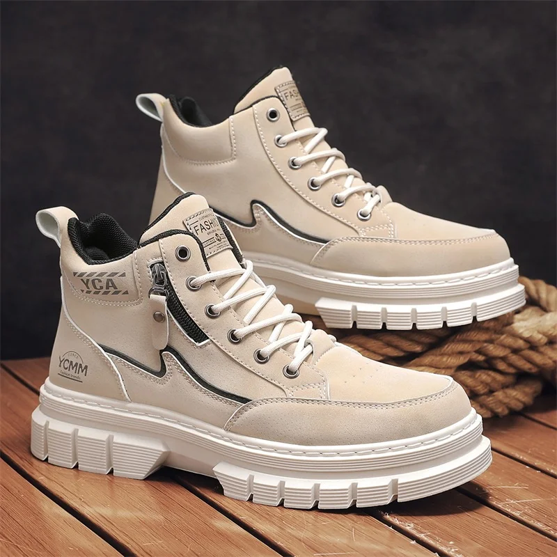 Trendy Men Thick Sole High Top Boots Breathable Daily Wear Fashion Casual Work Shoes For Men
Trendy Men Thick Sole High Top Boots Breathable Daily Wear Fashion Casual Work Shoes For Men