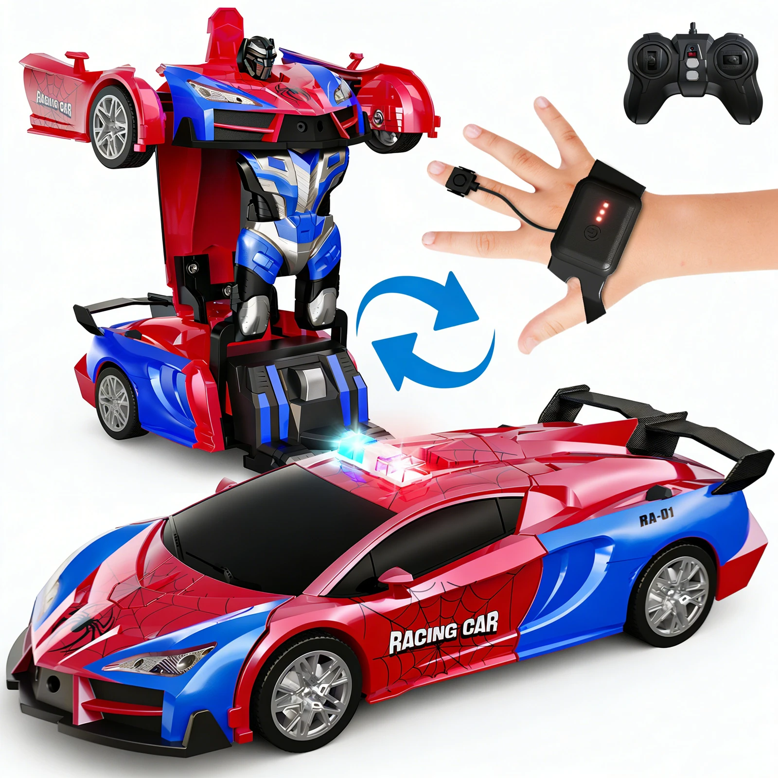 Автомобиль с дистанционным управлением — распознавание жестов, радиоуправляемые автомобили для детей, игрушка-робот-трансформер с одной кнопкой 2,4 ГГц со светодиодной подсветкой
Автомобиль с дистанционным управлением — распознавание жестов, радиоуправляемые автомобили для детей, игрушка-робот-трансформер с одной кнопкой 2,4 ГГц со светодиодной подсветкой
