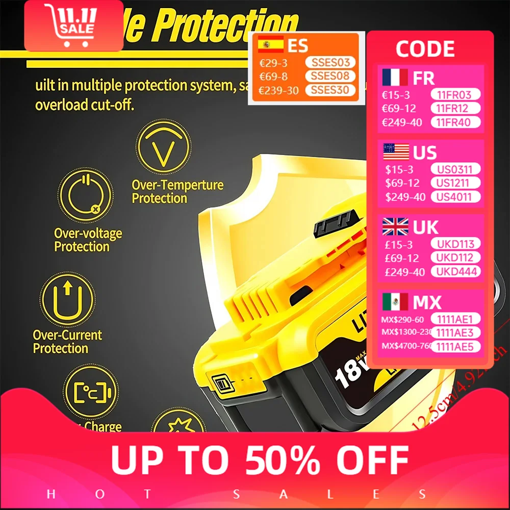 100% Original 18V 5Ah 6Ah 9Ah Battery Compatible power Tools DCF887 DCG405 DCD791 DCF922 20V Lithium Battery Replacement
100% Original 18V 5Ah 6Ah 9Ah Battery Compatible power Tools DCF887 DCG405 DCD791 DCF922 20V Lithium Battery Replacement