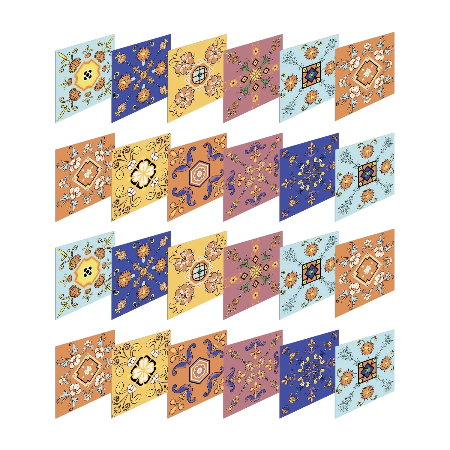 Retro floral tile pattern wall sticker European art living room background wall bedroom wall decoration
Retro floral tile pattern wall sticker European art living room background wall bedroom wall decoration