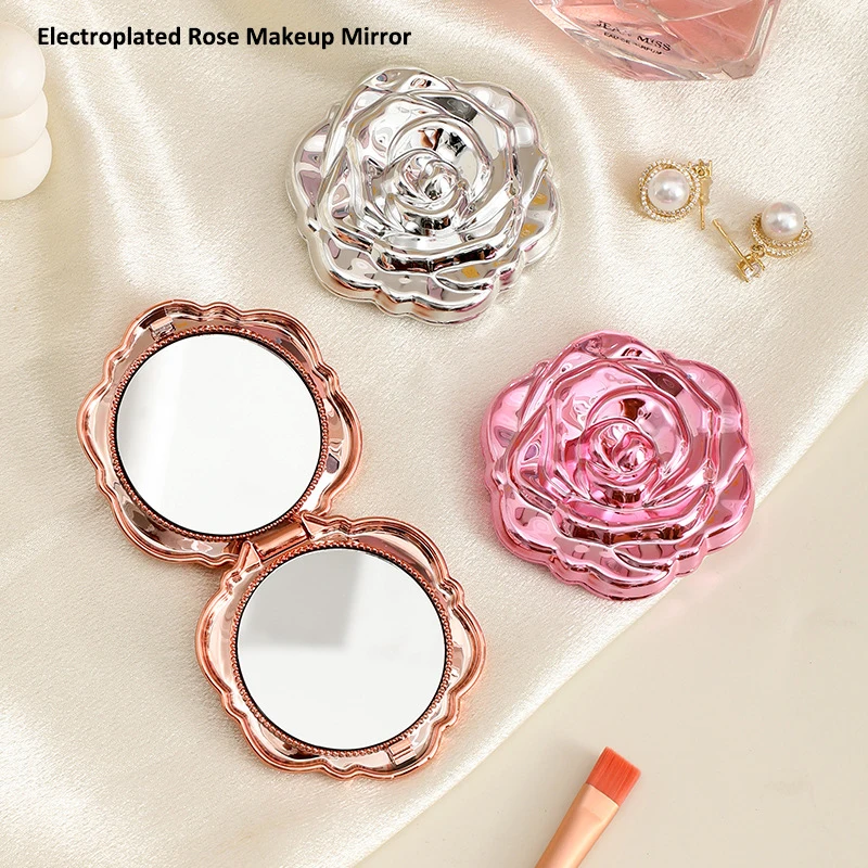 New HD Double Sided Mirrors Electroplated Silver Gold Pink Foldable Rose Makeup Mirror Portable Travel Exquisite Pocket Mirrors
New HD Double Sided Mirrors Electroplated Silver Gold Pink Foldable Rose Makeup Mirror Portable Travel Exquisite Pocket Mirrors