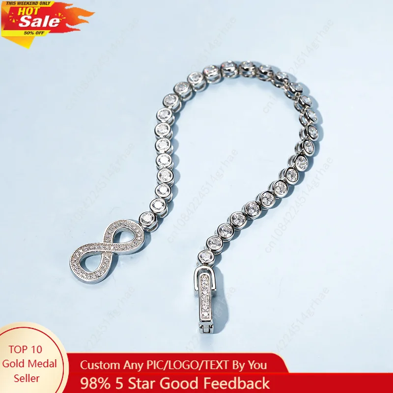 Luxury Solid Platinum PT950 Women's Moissanite Full Diamond Bracelet Round Diamond Bracelet
Luxury Solid Platinum PT950 Women's Moissanite Full Diamond Bracelet Round Diamond Bracelet