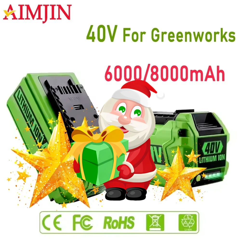 40V Applicable Greenworks 6Ah GreenWorks G-MAX Li-ion Battery Manufacturer Replacement Battery for Lawn Mower Power Tools
40V Applicable Greenworks 6Ah GreenWorks G-MAX Li-ion Battery Manufacturer Replacement Battery for Lawn Mower Power Tools