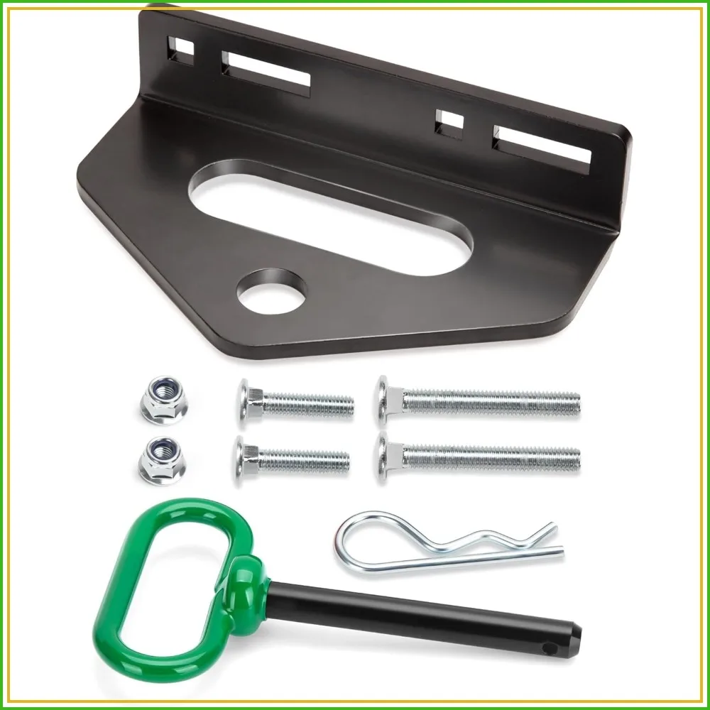 Zero Turn Trailer Hitch With Pin, 1/4" Thick Heavy Duty Steel Universal Lawn Mower Towing Hitch Kit, Versatile Chain Slot Rugged Hitch, Carriage Bolt & R Clip Included
Zero Turn Trailer Hitch With Pin, 1/4" Thick Heavy Duty Steel Universal Lawn Mower Towing Hitch Kit, Versatile Chain Slot Rugged Hitch, Carriage Bolt & R Clip Included