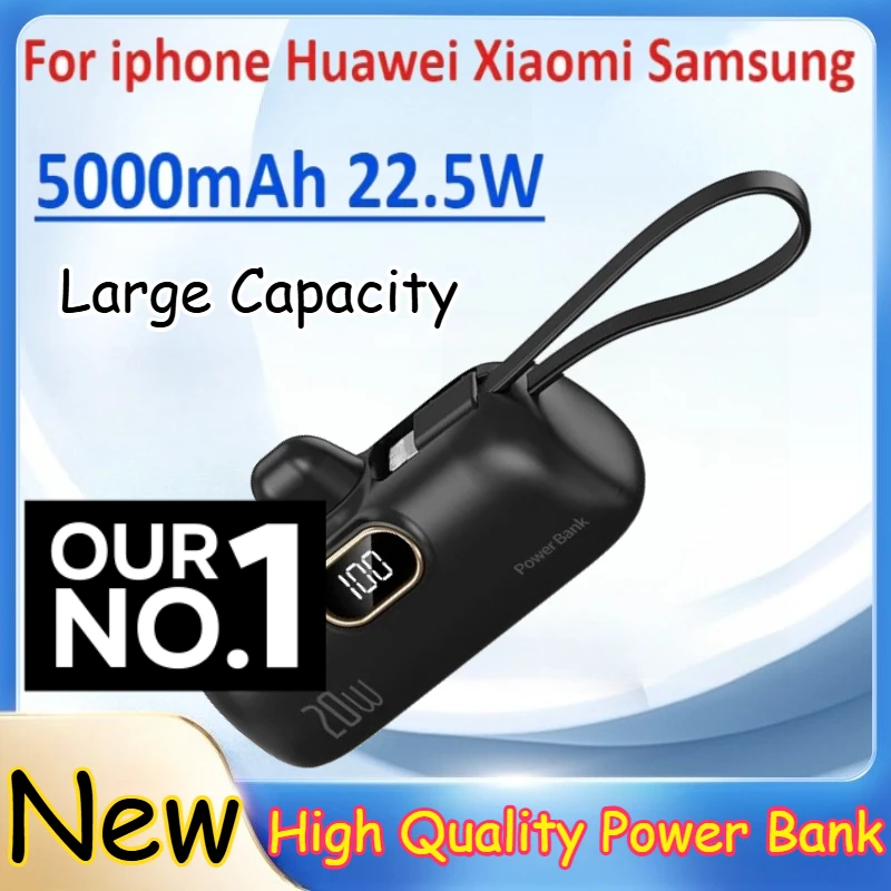 For Iphone Huawei Xiaomi Samsung 5000mAh Mini Power Bank Fast Charging with Built-in Cable Power Bank
For Iphone Huawei Xiaomi Samsung 5000mAh Mini Power Bank Fast Charging with Built-in Cable Power Bank