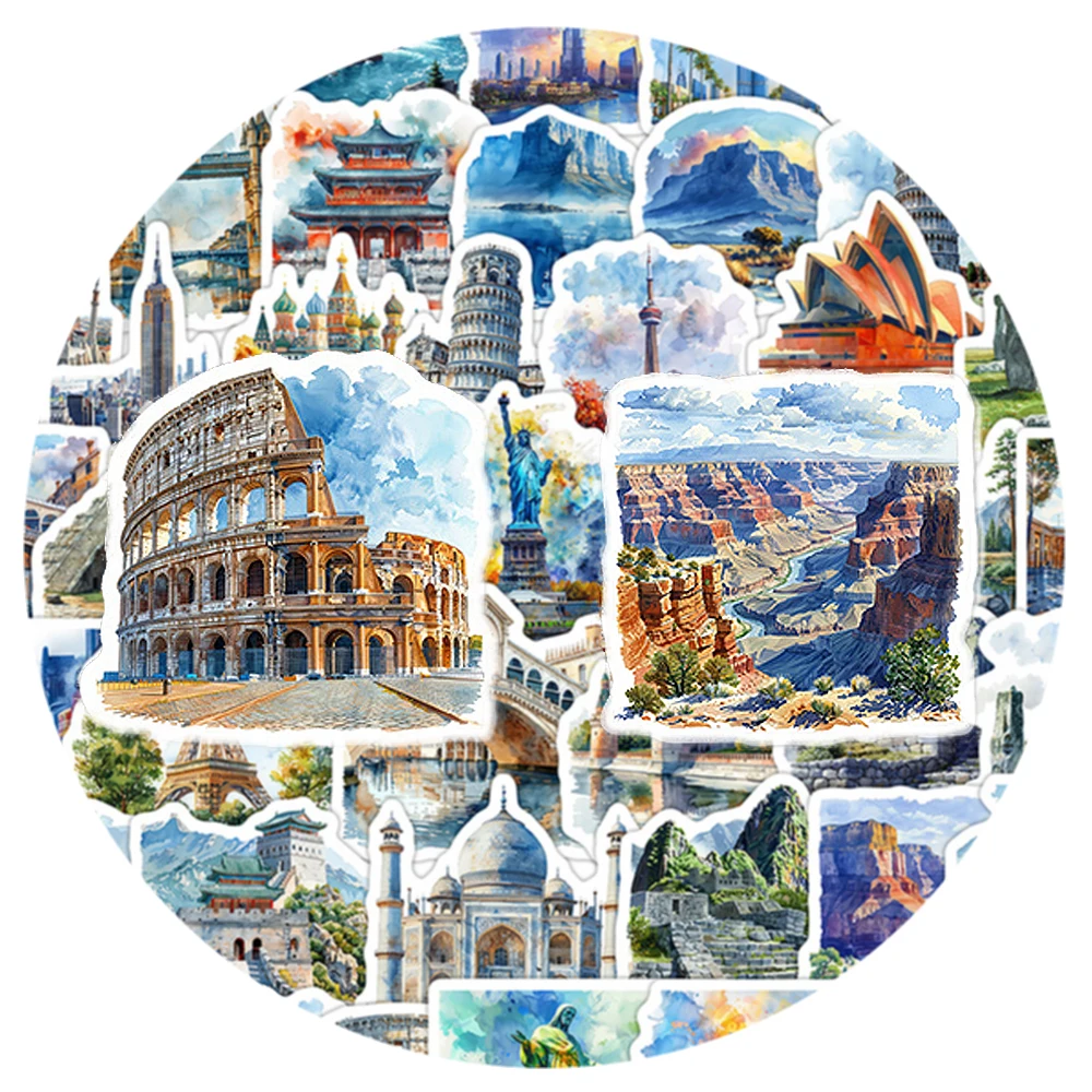 10/30/50pcs World Famous Landmark Landscape Stickers Funny Cartoon Watercolor Graffiti Decals Scrapbook Notebook Phone Sticker
10/30/50pcs World Famous Landmark Landscape Stickers Funny Cartoon Watercolor Graffiti Decals Scrapbook Notebook Phone Sticker