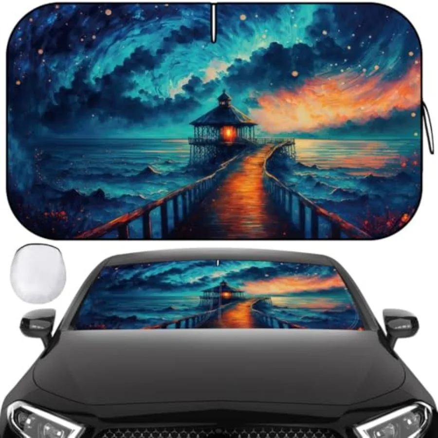 Windshield Sun Shade, Car Sun Shade Windshield, Reflector Sunshade Offers Ultimate Protection for Car Interior, Reflective Poly
Windshield Sun Shade, Car Sun Shade Windshield, Reflector Sunshade Offers Ultimate Protection for Car Interior, Reflective Poly