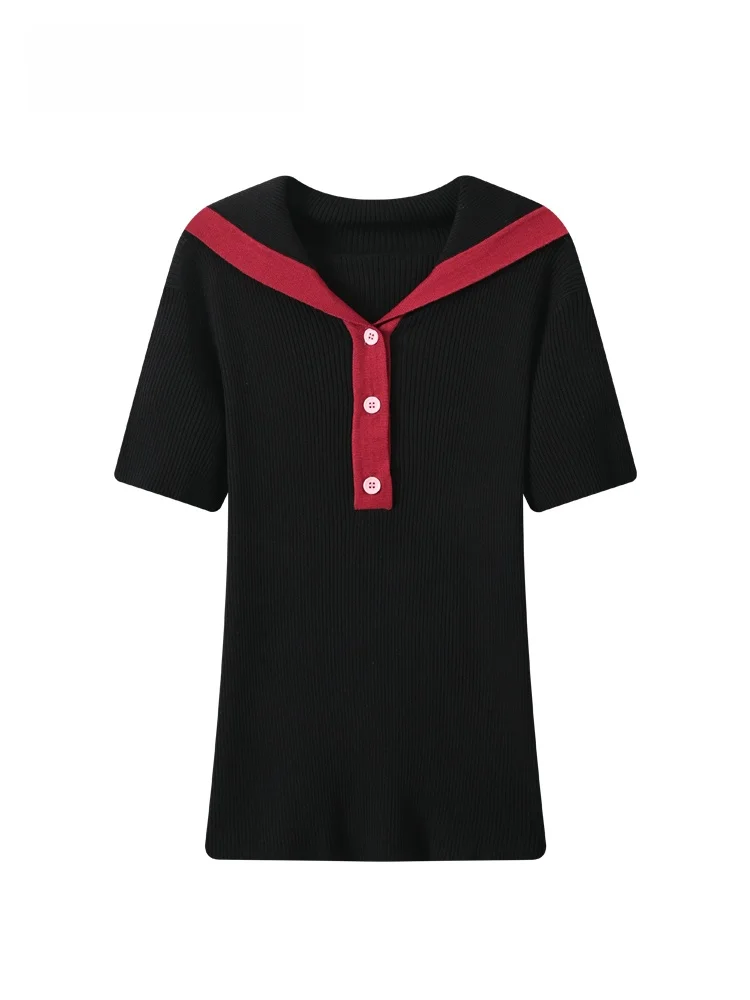 Cara CLUB plus Size Short Sleeve T-Shirt Women's Casual Style Summer New Fashion Slimming Navy Collar Top Trendy
Cara CLUB plus Size Short Sleeve T-Shirt Women's Casual Style Summer New Fashion Slimming Navy Collar Top Trendy