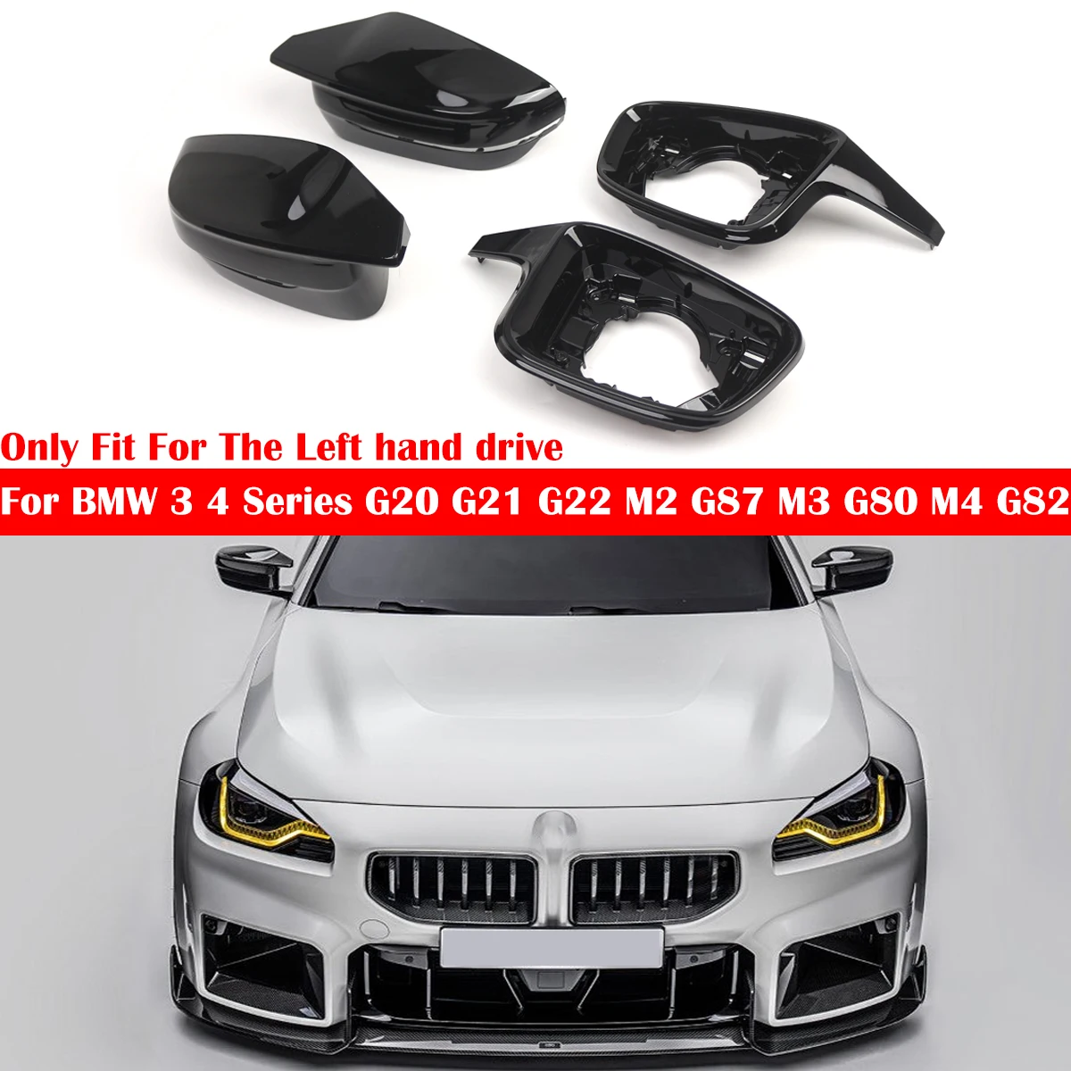 4PCS Set For BMW M2 M3 G87 G80 G81 G82 G83 G20 G21 G22 LHD Gloss Black Car Mirror Support Trim Ring & Mirror Cover Cap Assembly
4PCS Set For BMW M2 M3 G87 G80 G81 G82 G83 G20 G21 G22 LHD Gloss Black Car Mirror Support Trim Ring & Mirror Cover Cap Assembly