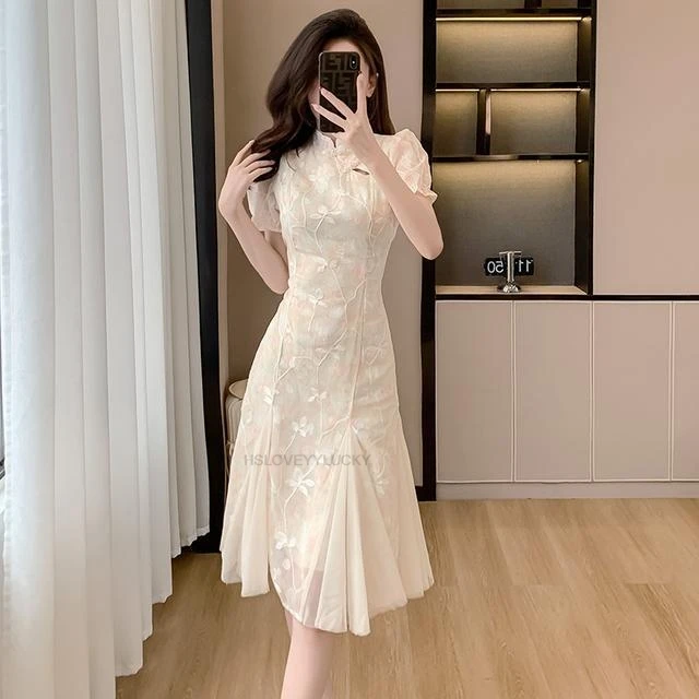 Chinese Style Improved Cheongsam Vintage Qipao Young Lady Vintage Qipao Dress Women Lace Retro Cheongsam Dress Daily Qipao
Chinese Style Improved Cheongsam Vintage Qipao Young Lady Vintage Qipao Dress Women Lace Retro Cheongsam Dress Daily Qipao