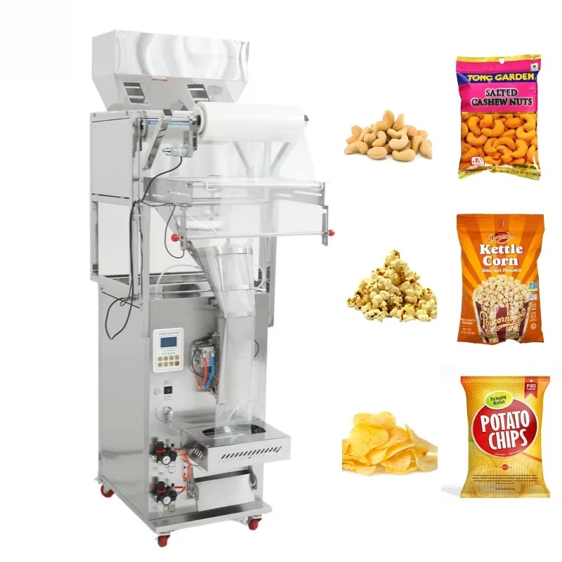 filling and sealing potato chips cereal nuts sugar rice popcorn beans small bag snack food multi-functional packaging machine
filling and sealing potato chips cereal nuts sugar rice popcorn beans small bag snack food multi-functional packaging machine