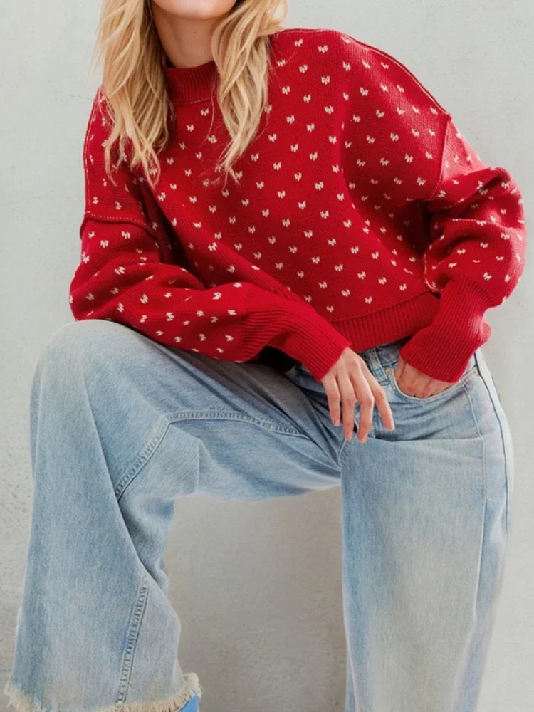 2025 New Autumn Women's Fashion Crew Neck Knitwear Cropped Loose Love Pullover Sweater
2025 New Autumn Women's Fashion Crew Neck Knitwear Cropped Loose Love Pullover Sweater