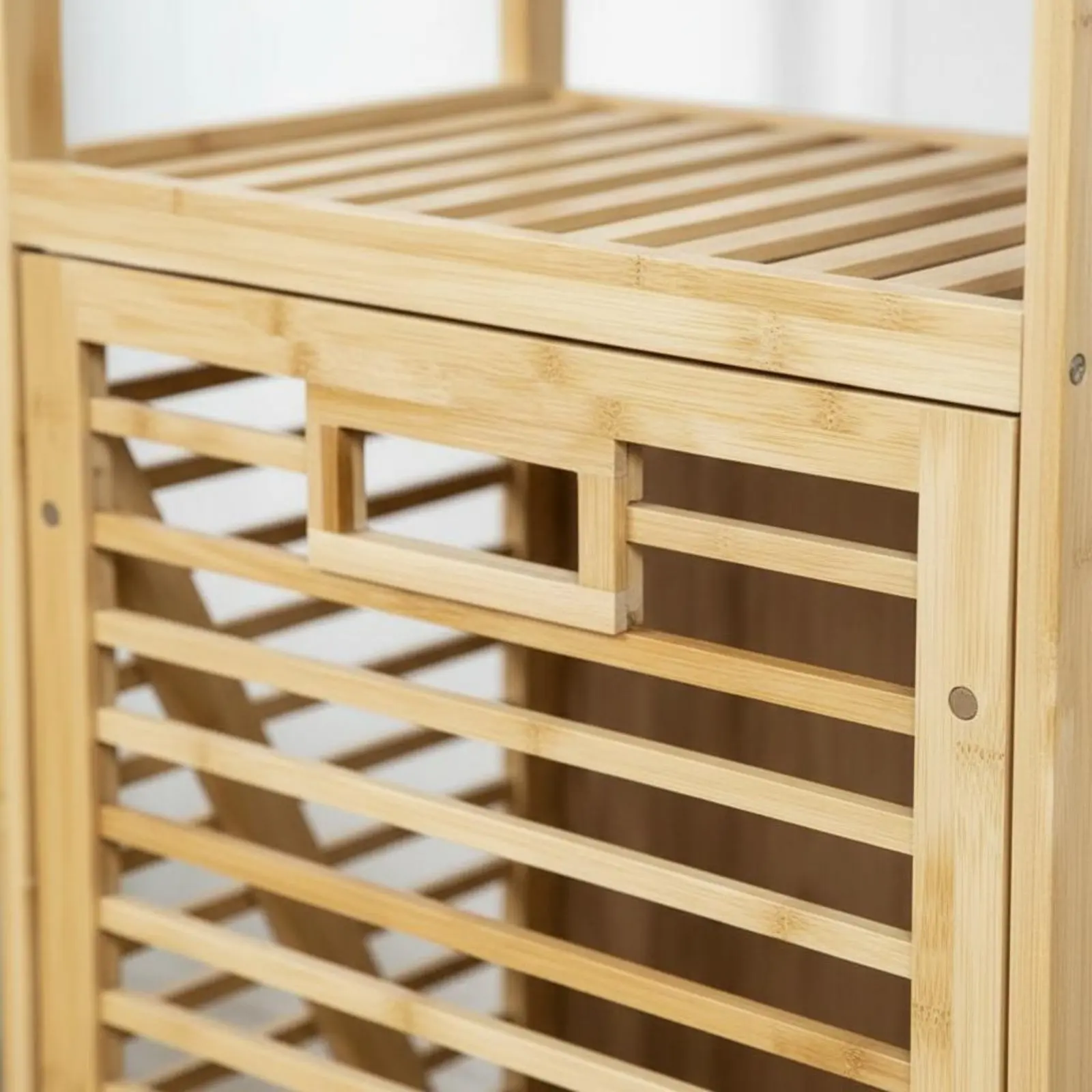 Bamboo Laundry Hamper with Shelves Removable Liner Tilt-Forward Laundry Sorter Cabinet for Bathroom
Bamboo Laundry Hamper with Shelves Removable Liner Tilt-Forward Laundry Sorter Cabinet for Bathroom
