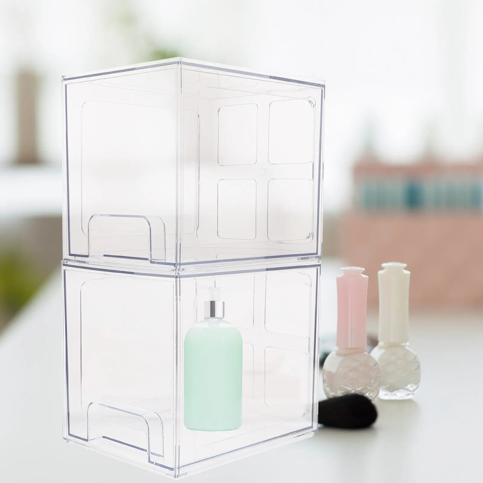 2Pcs Clear Pet Makeup Organizer Box with Drawers Large Capacity Desktop Storage Container Stylish Simple Design Easy to
2Pcs Clear Pet Makeup Organizer Box with Drawers Large Capacity Desktop Storage Container Stylish Simple Design Easy to