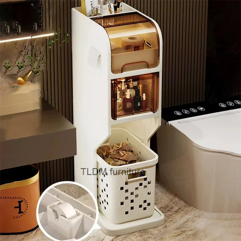 Bathroom Gap Storage Cabinet Toilet Movable Storage Rack with Drawer Bathroom cabinet Floor Shelve with Dirty Clothes Basket Z
Bathroom Gap Storage Cabinet Toilet Movable Storage Rack with Drawer Bathroom cabinet Floor Shelve with Dirty Clothes Basket Z