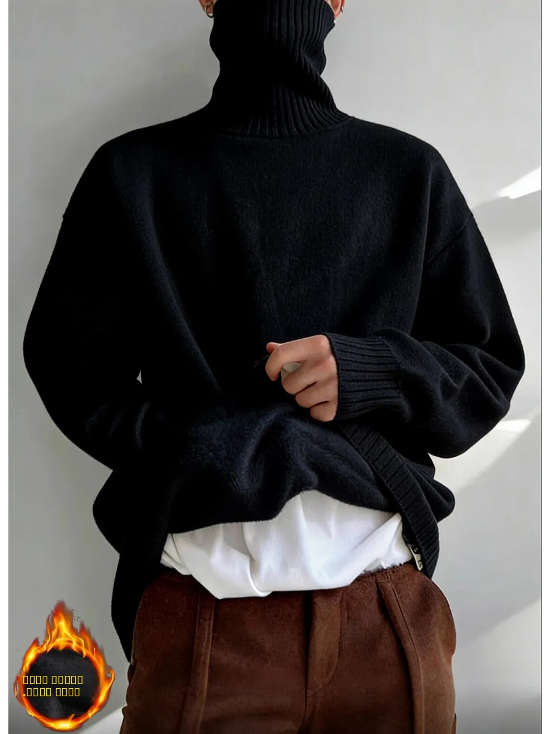 Мужской утепленный трикотажный свитер с высоким воротом Bla Fce, базовый слой, свободный крой, повседневная свободная одежда с длинным рукавом
Мужской утепленный трикотажный свитер с высоким воротом Bla Fce, базовый слой, свободный крой, повседневная свободная одежда с длинным рукавом