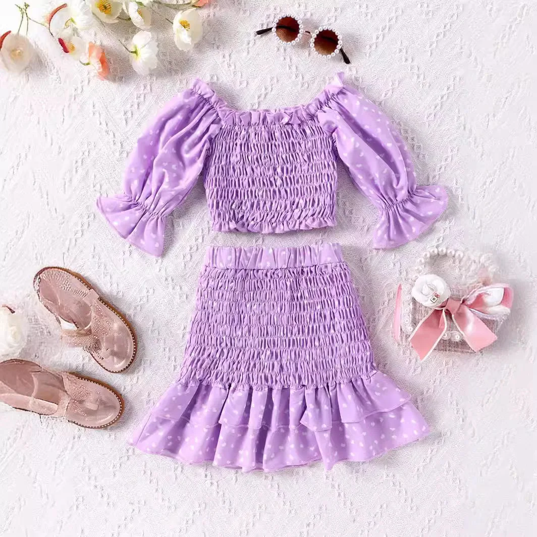 Girls Floral Lace Polka Dot Casual Long Sleeved Top and Skirt Two Piece Set Summer All-match Fashion Set
Girls Floral Lace Polka Dot Casual Long Sleeved Top and Skirt Two Piece Set Summer All-match Fashion Set
