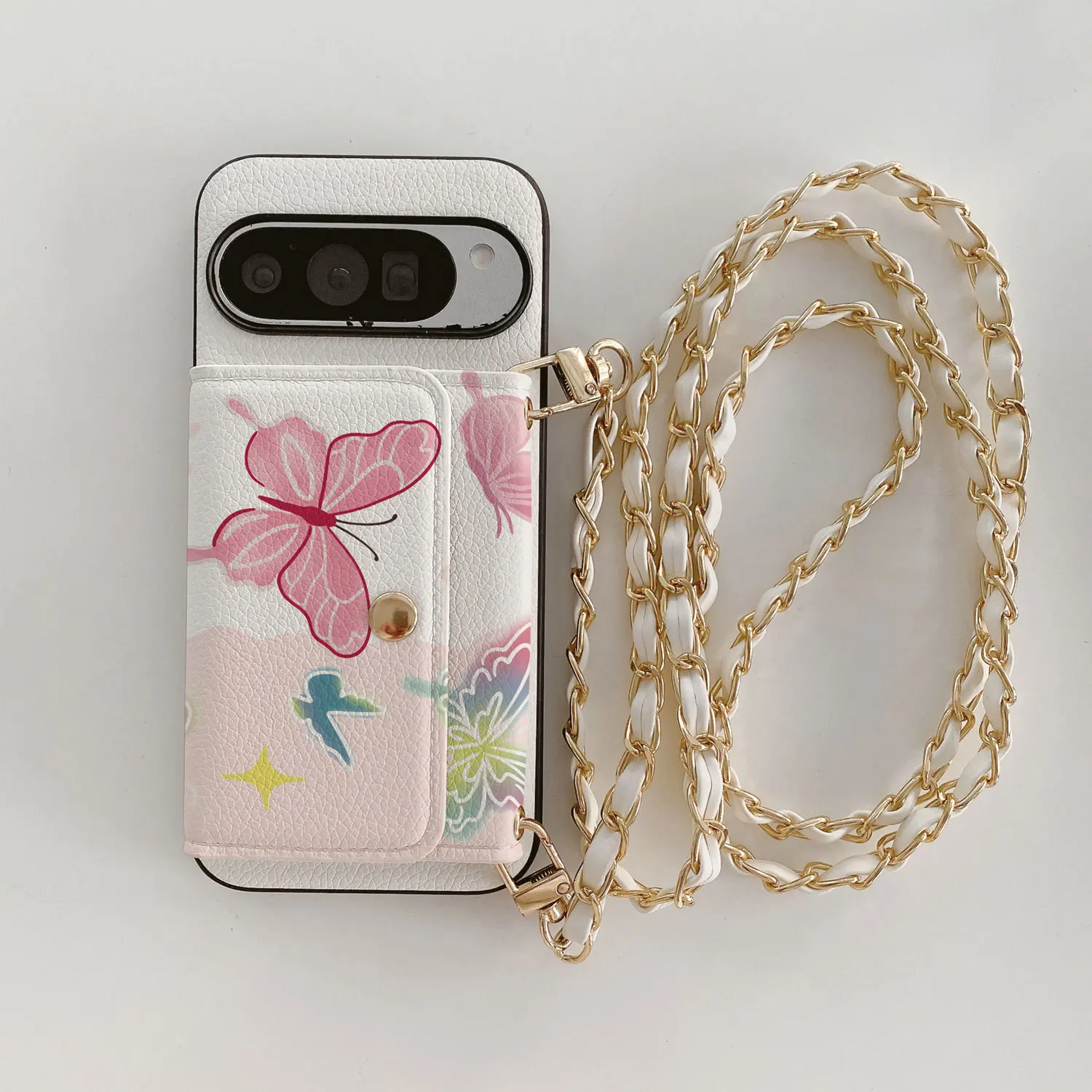 Minimalist Colorful Butterfly Wallet Case - PU Leather Long Metal Lanyard Mirror for Google Pixel 10 7 6 8 9a /Pro XL
Minimalist Colorful Butterfly Wallet Case - PU Leather Long Metal Lanyard Mirror for Google Pixel 10 7 6 8 9a /Pro XL