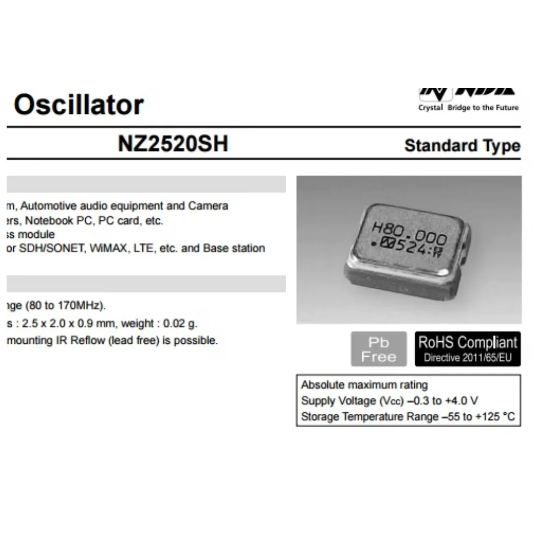 10PCS/50M NDK 2025 2520 OSC Active Chip Crystal Oscillator NZ2520SH 50MHZ 50.000 Original
10PCS/50M NDK 2025 2520 OSC Active Chip Crystal Oscillator NZ2520SH 50MHZ 50.000 Original