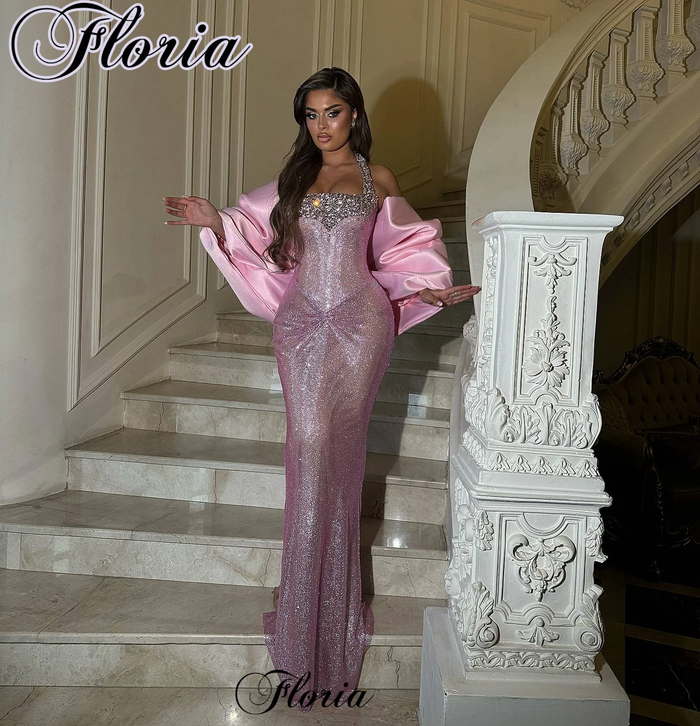 New Simple Pink Cocktail Dresses With Cape Sleeves Halter Prom Dresses Engagement Party Dresses Vestidos Femenino Customized
New Simple Pink Cocktail Dresses With Cape Sleeves Halter Prom Dresses Engagement Party Dresses Vestidos Femenino Customized