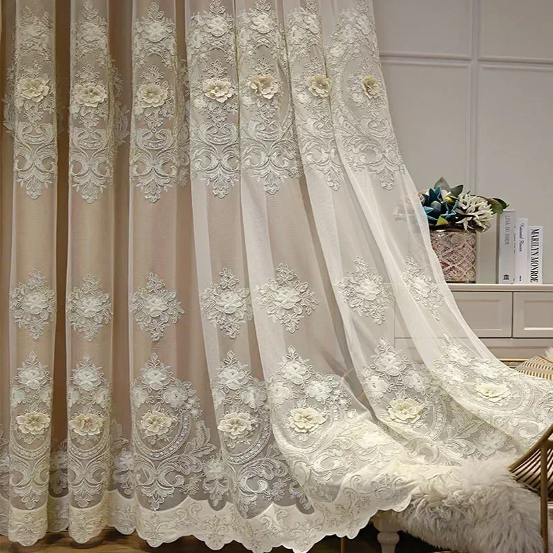 Embroidery Yarn Curtains for Living Room Bedroom Dining European Luxury Tulle Imitation Satin Royal Home Double Layer Romantic
Embroidery Yarn Curtains for Living Room Bedroom Dining European Luxury Tulle Imitation Satin Royal Home Double Layer Romantic