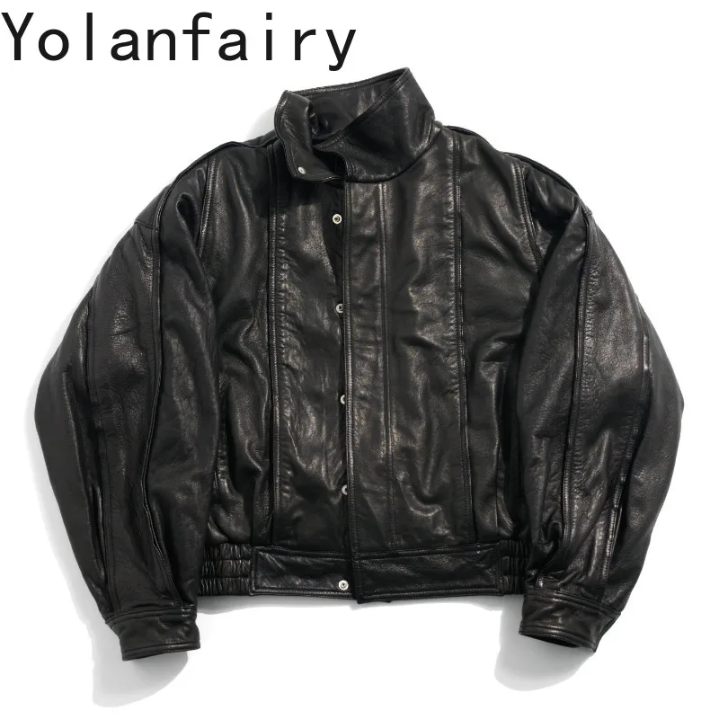 YOLANFAIRY 100% Genuine Leather Jacket Men Soft Oversized Top Layer Sheepskin Real Leather Coat Retro Loose Coats Bat Sleeve
YOLANFAIRY 100% Genuine Leather Jacket Men Soft Oversized Top Layer Sheepskin Real Leather Coat Retro Loose Coats Bat Sleeve