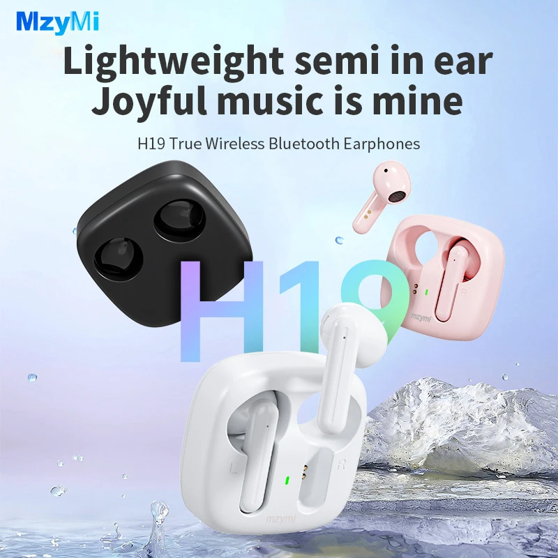 MZYMI TWS Wireless Earphone In Ear H19 Bluetooth Half-In-Ear Headphone With Skeleton Charging Case Earbuds Sport Music Headset
MZYMI TWS Wireless Earphone In Ear H19 Bluetooth Half-In-Ear Headphone With Skeleton Charging Case Earbuds Sport Music Headset
