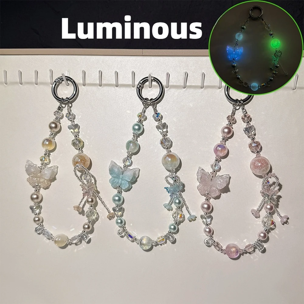 Glow in The Dark Butterfly Phone Lanyard Luminous Beaded Keychain Y2K Crystal Pearl Bag Charm Fairy Anti-lost Wrist Strap
Glow in The Dark Butterfly Phone Lanyard Luminous Beaded Keychain Y2K Crystal Pearl Bag Charm Fairy Anti-lost Wrist Strap