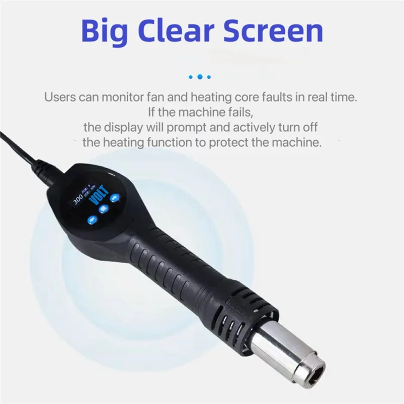 PTS550W Портативный портативный горячий воздух Guntool 550 Вт PID контроль температуры 100-450 ° Регулируемый инструмент для ремонта горячего воздуха, вилка США
PTS550W Портативный портативный горячий воздух Guntool 550 Вт PID контроль температуры 100-450 ° Регулируемый инструмент для ремонта горячего воздуха, вилка США