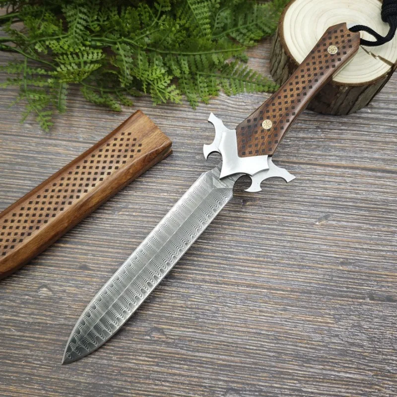 High Hardness VG10 Damascus Blade Wood Handles Pocket Knife with Wood Sheath Camping EDC Portable Survival Tools with Gift Box
High Hardness VG10 Damascus Blade Wood Handles Pocket Knife with Wood Sheath Camping EDC Portable Survival Tools with Gift Box