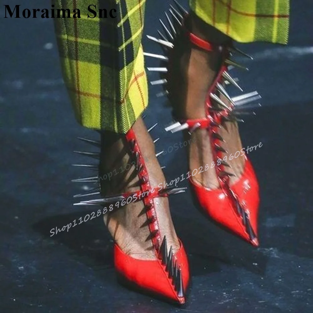 Red Leather Metal Rivet Decoration Sandals Thin High Heel Women Shoes Ankle Buckle Strap Pointed Toe 2025 Zapatos Para Mujere
Red Leather Metal Rivet Decoration Sandals Thin High Heel Women Shoes Ankle Buckle Strap Pointed Toe 2025 Zapatos Para Mujere