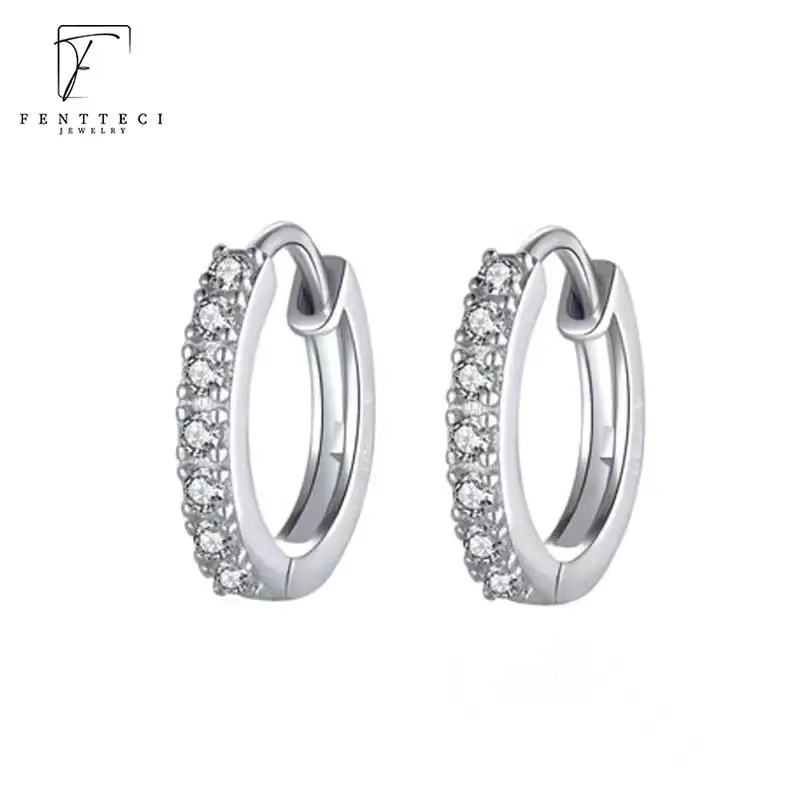FENTTECI 925 Sterling Silver with 18k Gold Plated Earrings for Women Circle Ear Buckle High Carbon Diamond Earrings Fine Jewelry
FENTTECI 925 Sterling Silver with 18k Gold Plated Earrings for Women Circle Ear Buckle High Carbon Diamond Earrings Fine Jewelry