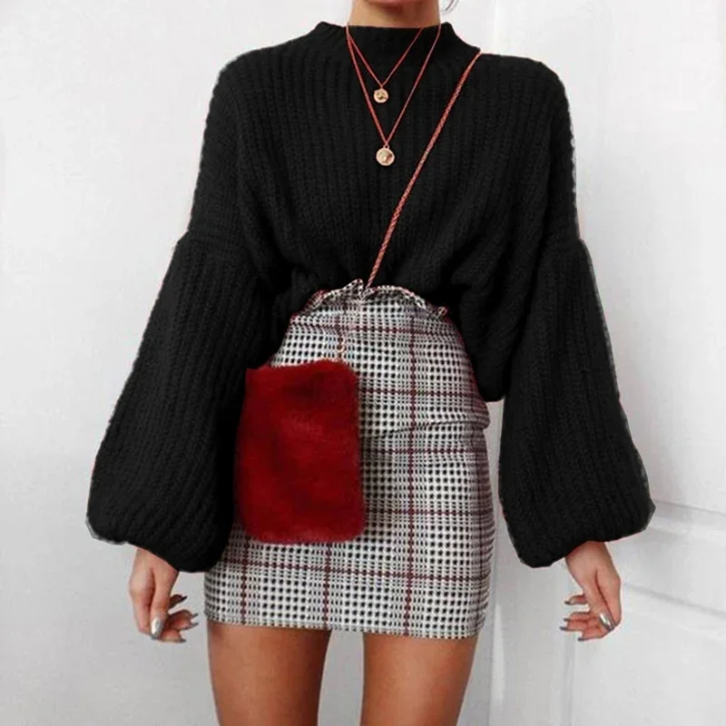 Women's Pullover Autumn Winter Thickened Warm Sweater Women Elegant Fashion Long-sleeved Lantern Sleeve Retro Knitted Sweater
Women's Pullover Autumn Winter Thickened Warm Sweater Women Elegant Fashion Long-sleeved Lantern Sleeve Retro Knitted Sweater
