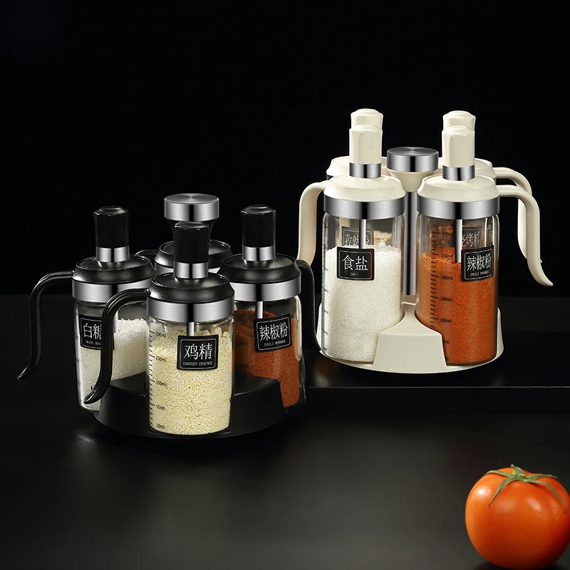 Rotating seasoning bottle set, salt jar and pepper combination set, spoon and cap integrated seasoning bottle sets set
Rotating seasoning bottle set, salt jar and pepper combination set, spoon and cap integrated seasoning bottle sets set