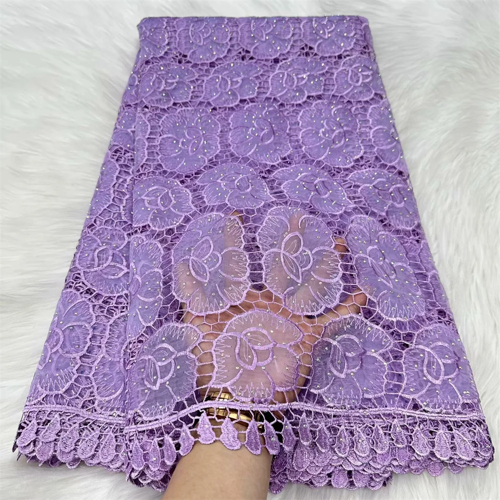 Purple African Organza Lace Fabric Nigerian Embroidery Tulle Mesh Cloth With Guipure Cord lace French Net Material For Dress YO1
Purple African Organza Lace Fabric Nigerian Embroidery Tulle Mesh Cloth With Guipure Cord lace French Net Material For Dress YO1