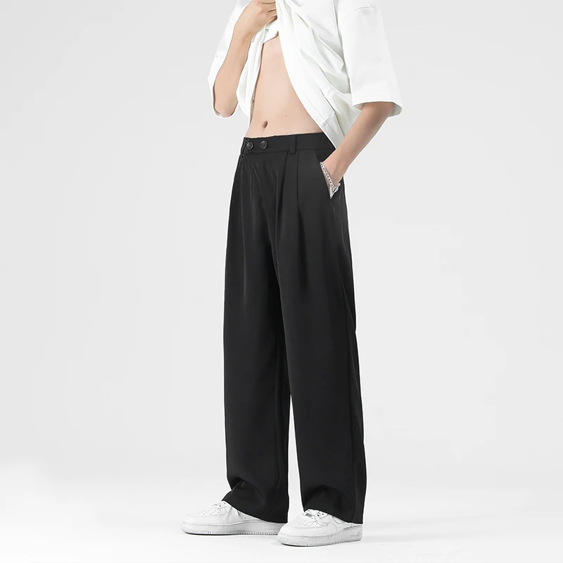 New Summer Men Pants Pleated Stretch Waist Casual Baggy Long Trousers Black Beige Fashion Oversize Fabric Drape Suit Pant
New Summer Men Pants Pleated Stretch Waist Casual Baggy Long Trousers Black Beige Fashion Oversize Fabric Drape Suit Pant