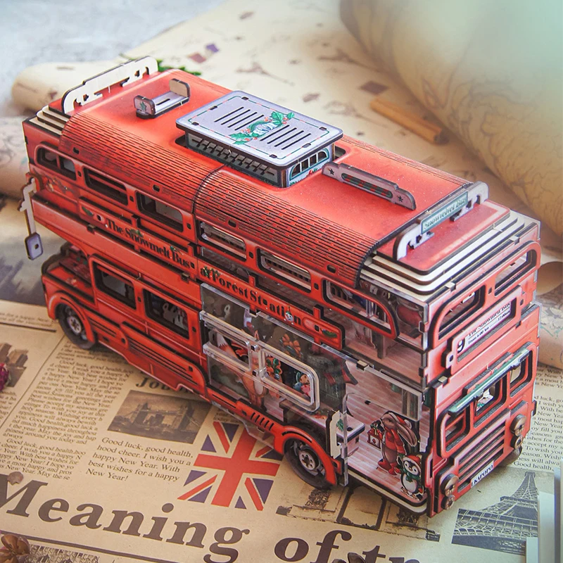DIY 3D Wooden Snowmelt Bus Jigsaw Puzzles Double-decker Bus Miniature Model Kits for Friends Birthday Gifts
DIY 3D Wooden Snowmelt Bus Jigsaw Puzzles Double-decker Bus Miniature Model Kits for Friends Birthday Gifts