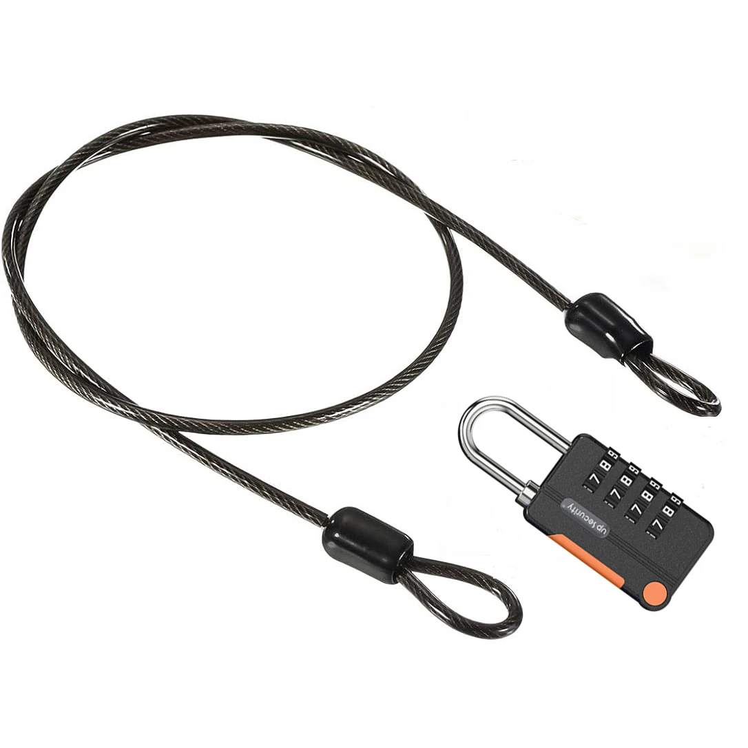 Security Steel Cable with 4 Digit Combination Lock 1 Set Travel Padlock 1m Coated Safety Wire Rope Double Loop for Luggage Bag
Security Steel Cable with 4 Digit Combination Lock 1 Set Travel Padlock 1m Coated Safety Wire Rope Double Loop for Luggage Bag